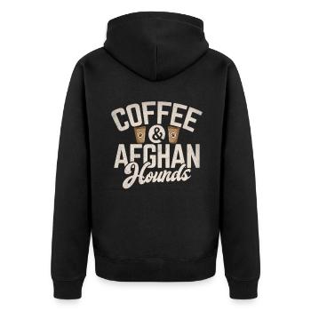 Afghan Hound Gifts - Unisex Premium Bio Zip Hoodie - Schwarz - Hinten - Nico (187cm)