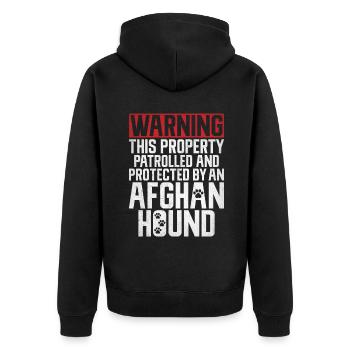 Afghan Hound Gifts - Unisex Premium Organic Zip Hoodie - black - Back - Nico (187cm)