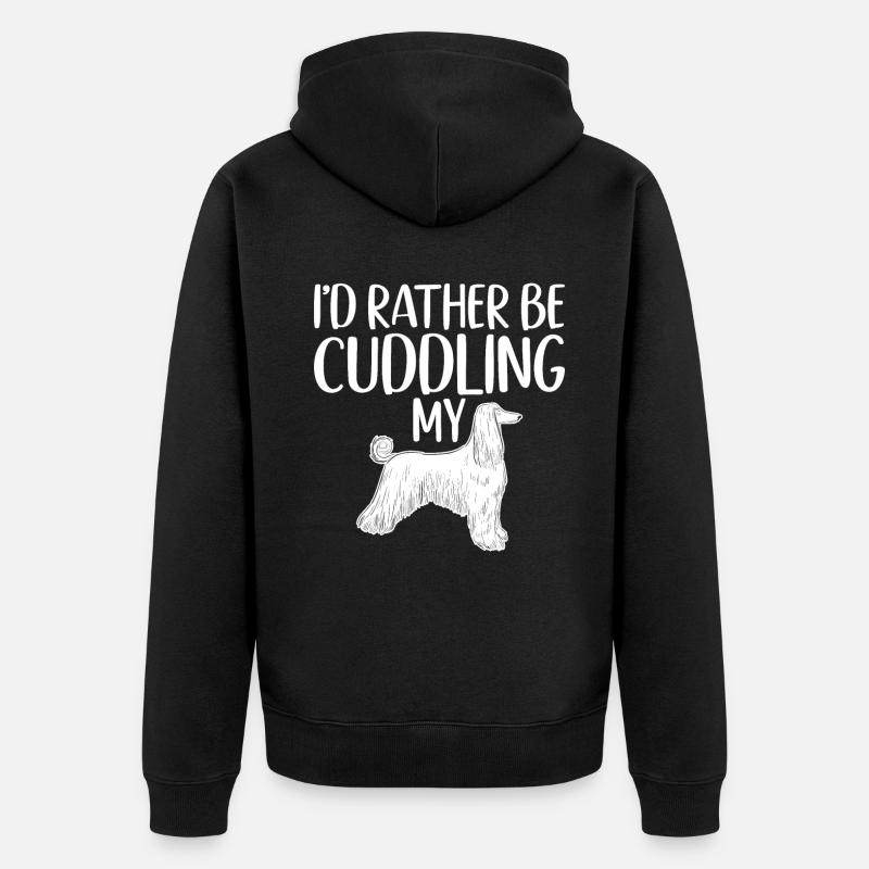 Cadeaux pour les chiens afghans - Veste à capuche bio Premium Unisexe - noir