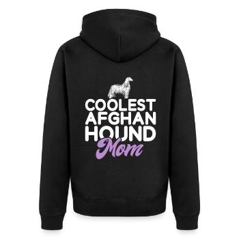 Afghan Hound Gifts - Unisex Premium Bio Zip Hoodie - Schwarz - Hinten - Nico (187cm)