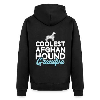 Afghan Hound Gifts - Unisex Premium Bio Zip Hoodie - Schwarz - Hinten - Nico (187cm)