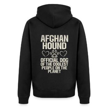 Afghan Hound Gifts - Unisex Premium Organic Zip Hoodie - black - Back - Nico (187cm)