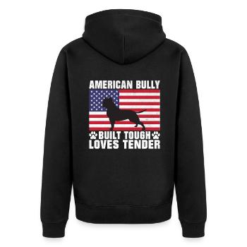 American Bully Gifts - Unisex Premium Bio Zip Hoodie - Schwarz - Hinten - Nico (187cm)