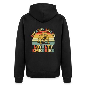 American Bully Gifts - Unisex Premium Organic Zip Hoodie - black - Back - Nico (187cm)