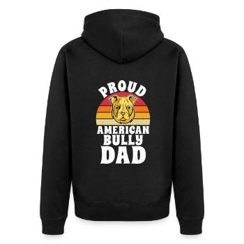 American Bully Gifts - Unisex Premium Organic Zip Hoodie - black - Back - Nico (187cm)