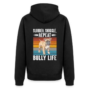 American Bully Gifts - Unisex Premium Organic Zip Hoodie - black - Back - Nico (187cm)
