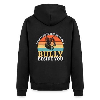 American Bully Gifts - Unisex Premium Organic Zip Hoodie - black - Back - Nico (187cm)