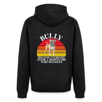 American Bully Gifts - Unisex Premium Bio Zip Hoodie - Schwarz - Hinten - Nico (187cm)