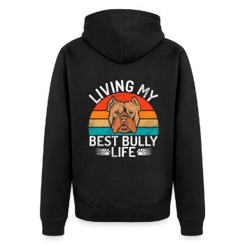 Cadeaux American Bully - Veste à capuche bio Premium Unisexe - noir - Dos - Nico (187cm)