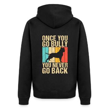 American Bully Gifts - Unisex Premium Bio Zip Hoodie - Schwarz - Hinten - Nico (187cm)