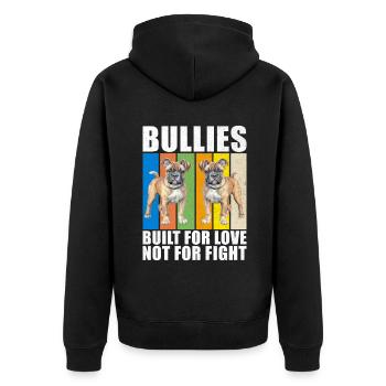 American Bully Gifts - Unisex Premium Bio Zip Hoodie - Schwarz - Hinten - Nico (187cm)