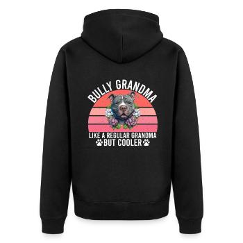American Bully Gifts - Unisex Premium Bio Zip Hoodie - Schwarz - Hinten - Nico (187cm)