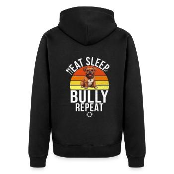 American Bully Gifts - Unisex Premium Bio Zip Hoodie - Schwarz - Hinten - Nico (187cm)