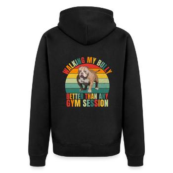 American Bully Gifts - Unisex Premium Bio Zip Hoodie - Schwarz - Hinten - Nico (187cm)
