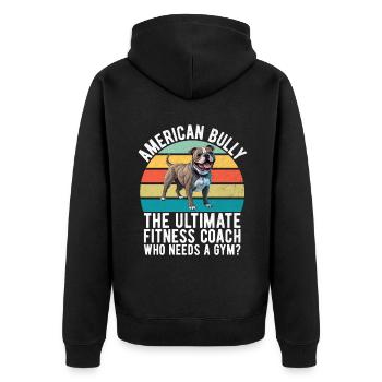 American Bully Gifts - Unisex Premium Organic Zip Hoodie - black - Back - Nico (187cm)