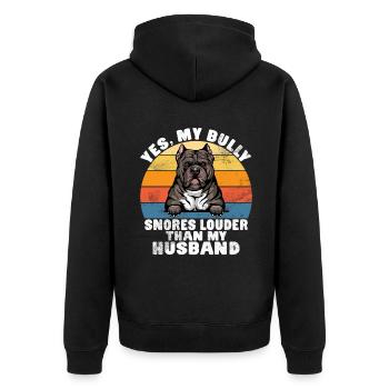 American Bully Gifts - Unisex Premium Organic Zip Hoodie - black - Back - Nico (187cm)