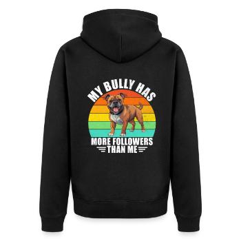 American Bully Gifts - Unisex Premium Organic Zip Hoodie - black - Back - Nico (187cm)