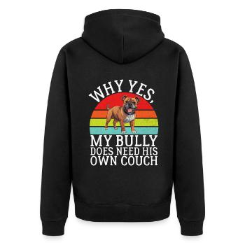 American Bully Gifts - Unisex Premium Organic Zip Hoodie - black - Back - Nico (187cm)