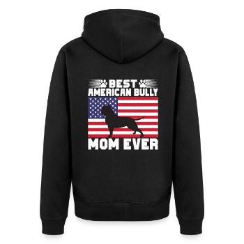 American Bully Gifts - Unisex Premium Bio Zip Hoodie - Schwarz - Hinten - Nico (187cm)