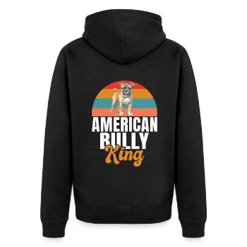 American Bully Gifts - Unisex Premium Bio Zip Hoodie - Schwarz - Hinten - Nico (187cm)
