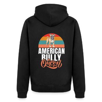 American Bully Gifts - Unisex Premium Bio Zip Hoodie - Schwarz - Hinten - Nico (187cm)