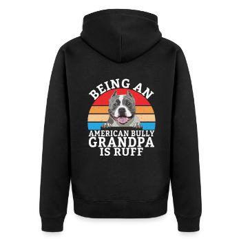 American Bully Gifts - Unisex Premium Organic Zip Hoodie - black - Back - Nico (187cm)
