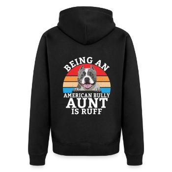 American Bully Gifts - Unisex Premium Bio Zip Hoodie - Schwarz - Hinten - Nico (187cm)