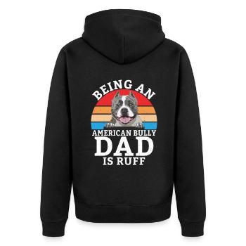 American Bully Gifts - Unisex Premium Organic Zip Hoodie - black - Back - Nico (187cm)
