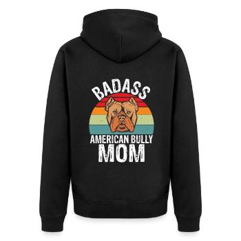 American Bully Gifts - Unisex Premium Organic Zip Hoodie - black - Back - Nico (187cm)