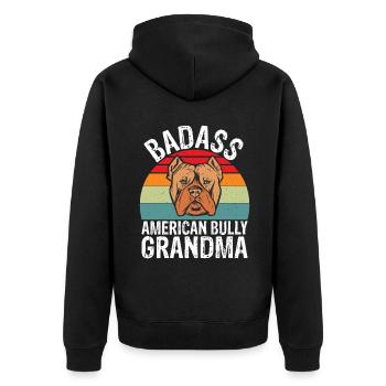 American Bully Gifts - Unisex Premium Bio Zip Hoodie - Schwarz - Hinten - Nico (187cm)