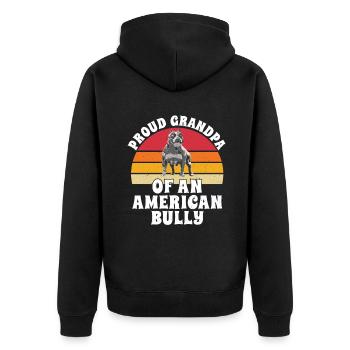 American Bully Gifts - Unisex Premium Organic Zip Hoodie - black - Back - Nico (187cm)