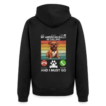 American Bully Gifts - Unisex Premium Bio Zip Hoodie - Schwarz - Hinten - Nico (187cm)