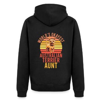 Australian Terrier Gifts - Unisex Premium Bio Zip Hoodie - Schwarz - Hinten - Nico (187cm)