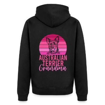 Australian Terrier Gifts - Unisex Premium Organic Zip Hoodie - black - Back - Nico (187cm)