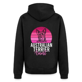 Australian Terrier Gifts - Unisex Premium Organic Zip Hoodie - black - Back - Nico (187cm)