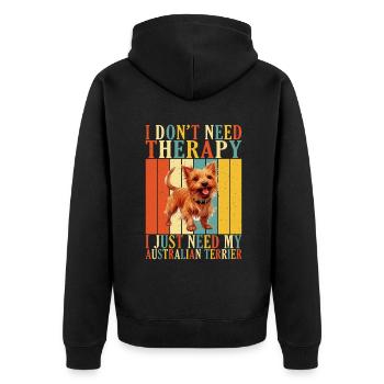 Australian Terrier Gifts - Unisex Premium Organic Zip Hoodie - black - Back - Nico (187cm)