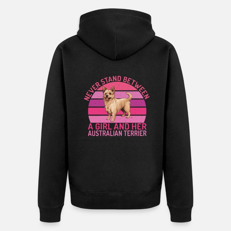 Cadeaux pour terrier australien - Veste à capuche bio Premium Unisexe - noir