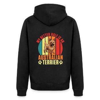 Cadeaux pour terrier australien - Veste à capuche bio Premium Unisexe - noir - Dos - Nico (187cm)