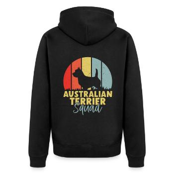 Australian Terrier Gifts - Unisex Premium Bio Zip Hoodie - Schwarz - Hinten - Nico (187cm)