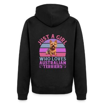 Cadeaux pour terrier australien - Veste à capuche bio Premium Unisexe - noir - Dos - Nico (187cm)