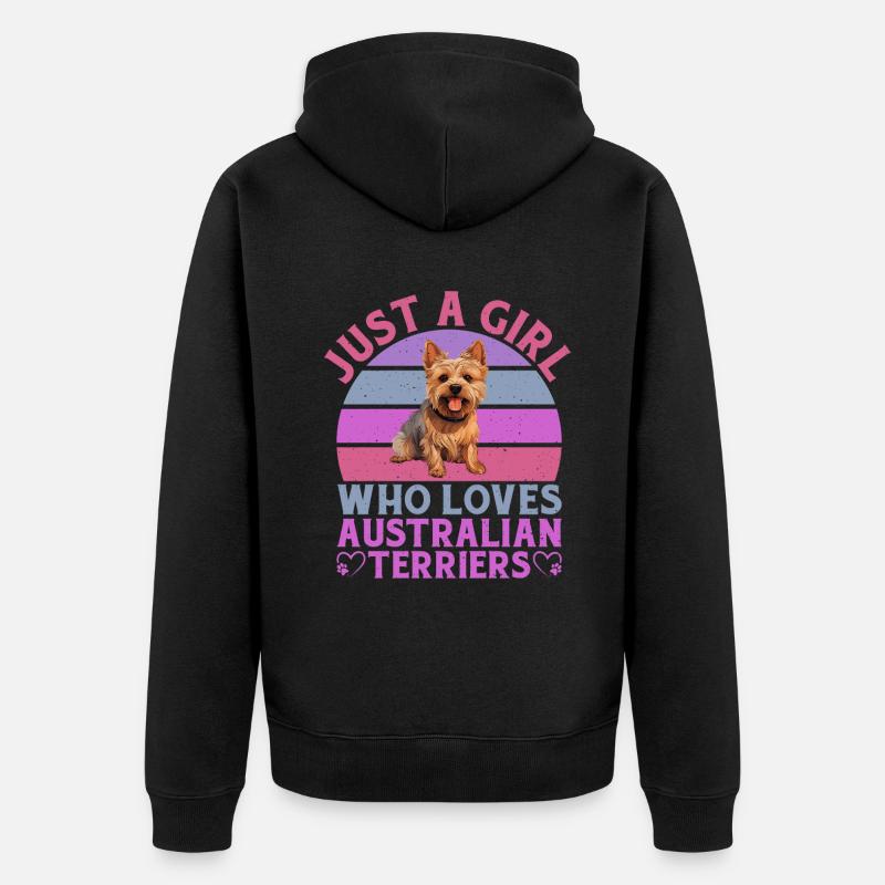 Cadeaux pour terrier australien - Veste à capuche bio Premium Unisexe - noir