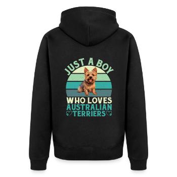 Cadeaux pour terrier australien - Veste à capuche bio Premium Unisexe - noir - Dos - Nico (187cm)