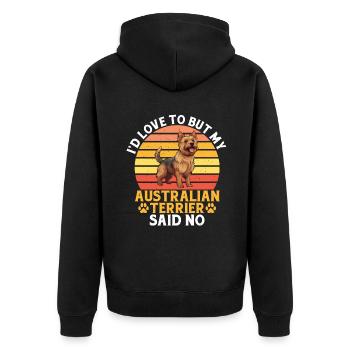 Australian Terrier Gifts - Unisex Premium Organic Zip Hoodie - black - Back - Nico (187cm)