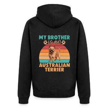 Cadeaux pour terrier australien - Veste à capuche bio Premium Unisexe - noir - Dos - Nico (187cm)