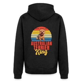Australian Terrier Gifts - Unisex Premium Organic Zip Hoodie - black - Back - Nico (187cm)