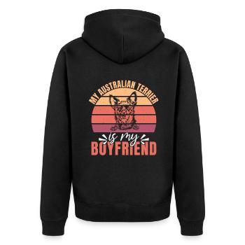 Cadeaux pour terrier australien - Veste à capuche bio Premium Unisexe - noir - Dos - Nico (187cm)