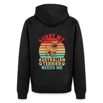 Cadeaux pour terrier australien - Veste à capuche bio Premium Unisexe - noir - Dos - Nico (187cm)