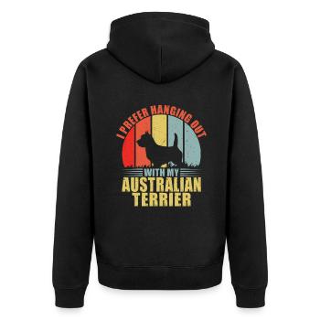 Cadeaux pour terrier australien - Veste à capuche bio Premium Unisexe - noir - Dos - Nico (187cm)