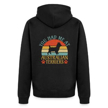 Cadeaux pour terrier australien - Veste à capuche bio Premium Unisexe - noir - Dos - Nico (187cm)