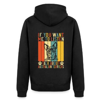 Australian Terrier Gifts - Unisex Premium Organic Zip Hoodie - black - Back - Nico (187cm)